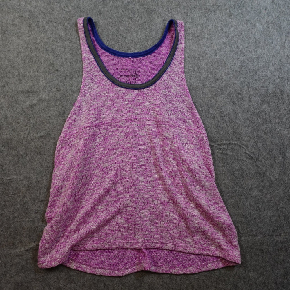 Free People Top Womens Extra Small Pink Racerback Knit Scoop Neck Flowy‎ Casual